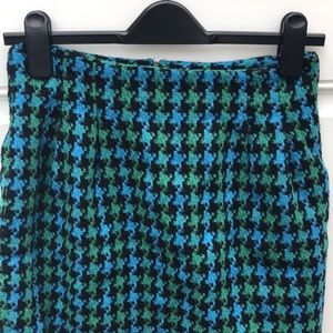 Vintage Houndstooth Woolen Skirt